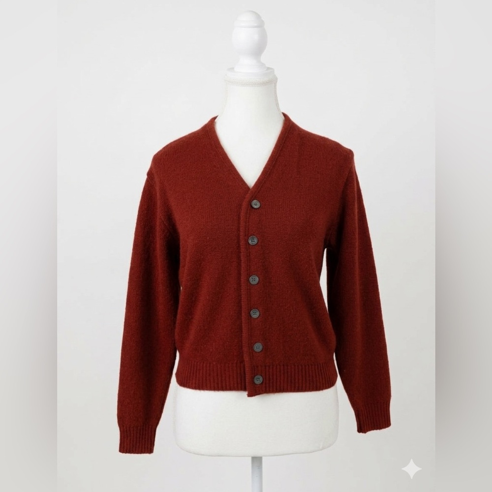 Vintage BOTANY Rust Cardigan Size Small